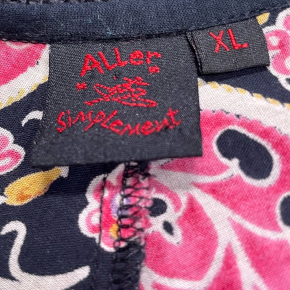 Aller Simplement multicolored 3/4 sleeve tunic w/ asymmetrical hem sz XL - Picture 11 of 13